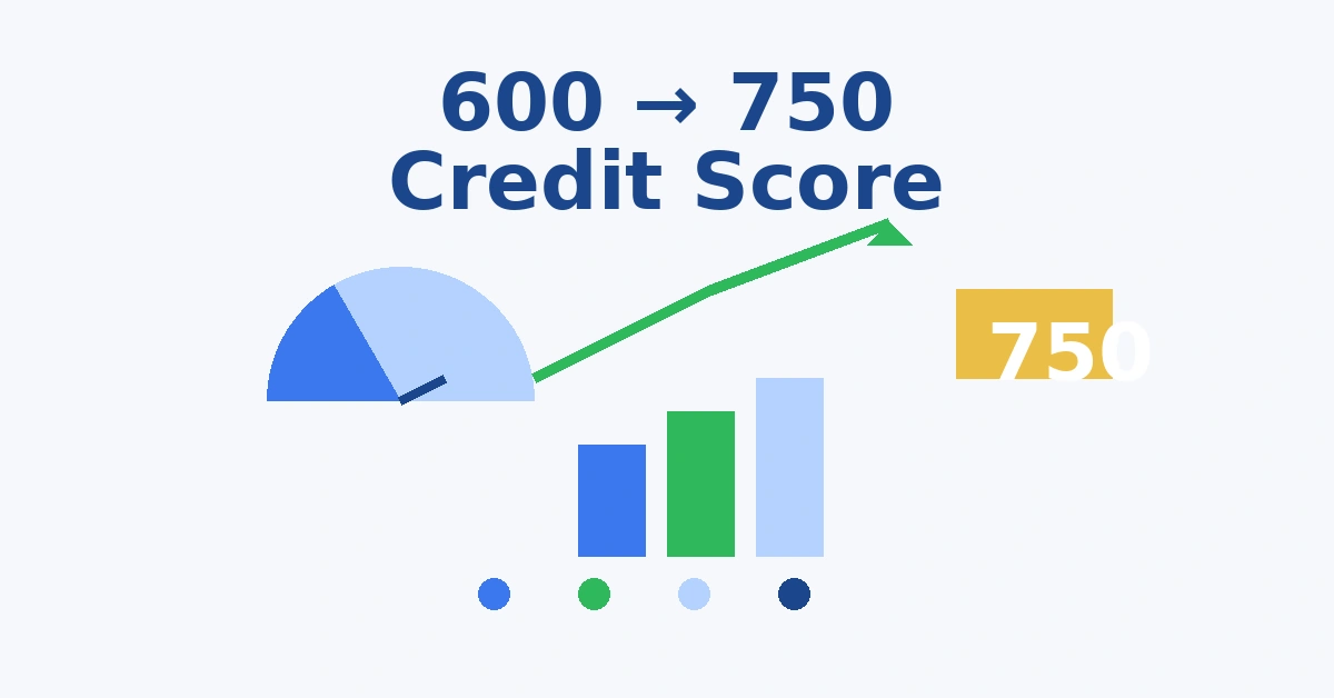 How to Go from 600 to 750 Credit Score: A 12-Month Strategy (2026 Guide) How to Go from 600 to 750 Credit Score: A 12-Month Strategy (2026 Guide)